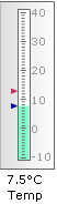 A linear bar type thermometer